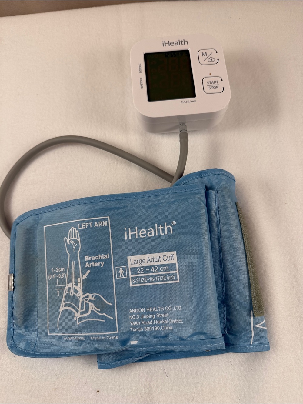 Large Adult Blood Pressure Monitor Cuff - Blue